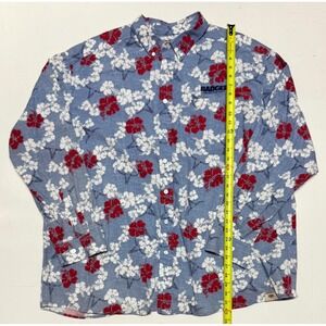 Ariat x Western Aloha‎ Floral Button Up Shirt Men's 3XL Blue Red White